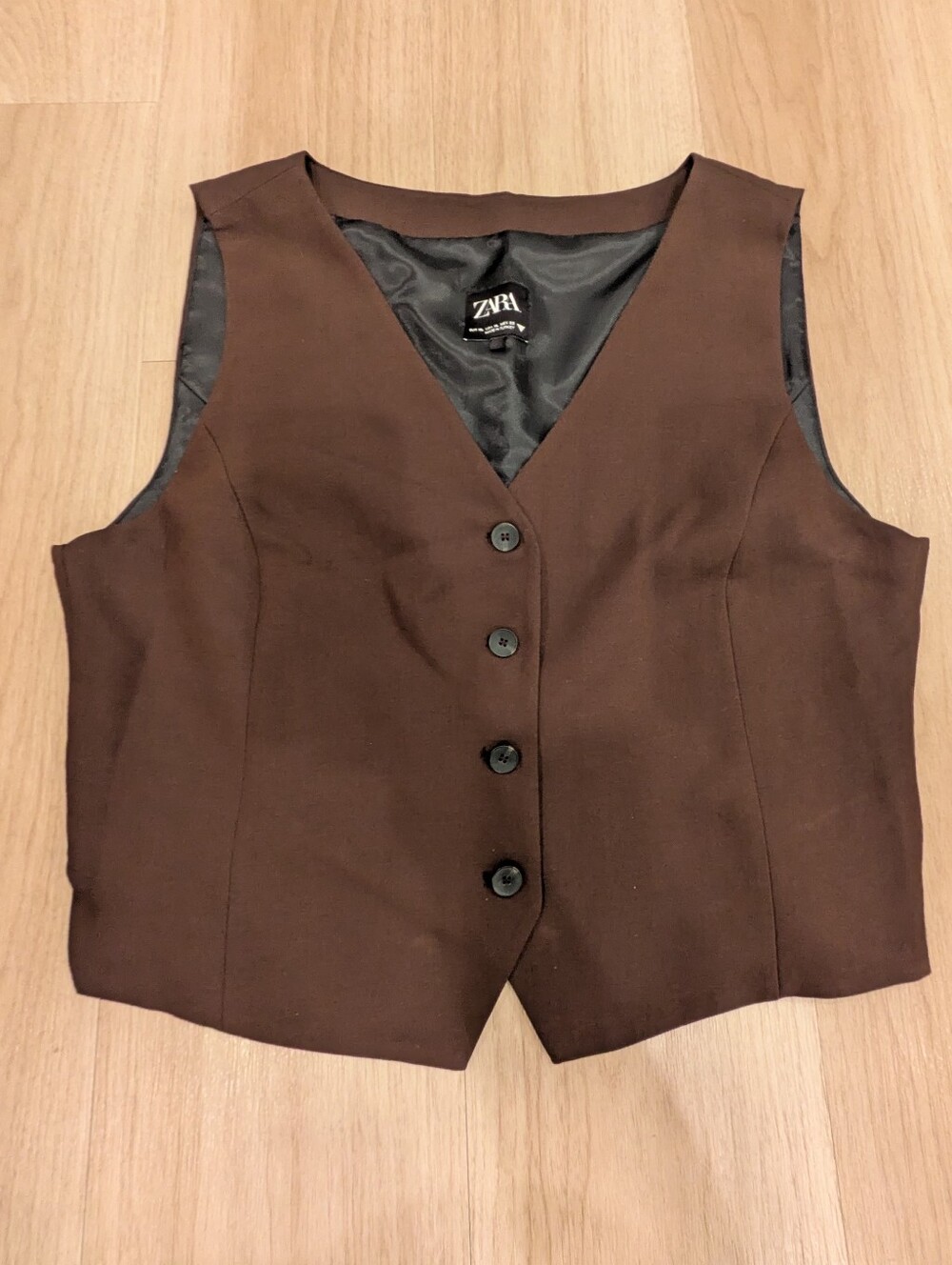 Zara Dark Brown Work Professional Vest Size XL